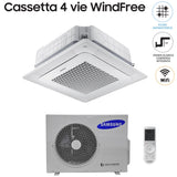 climatizzatore condizionatore samsung inverter cassetta a 4 vie windfree 24000 btu ac071nn4dkh monofase wi fi optional con telecomando wireless e pannello incluso 6389