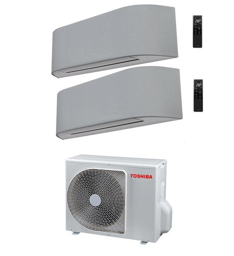 climatizzatore condizionatore toshiba dual split inverter serie haori 10000_13000 9000_12000 con ras 2m14u2avg e wi fi integrato grigio chiaro grigio scuro 10_13 9_12 novita
