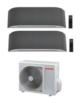 climatizzatore condizionatore toshiba dual split inverter serie haori 13000_16000 12000_15000 con ras 2m18u2avg e wi fi integrato grigio chiaro grigio scuro 13_16 12_15 novita