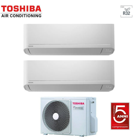 climatizzatore condizionatore toshiba dual split inverter serie seiya 10_13 con ras 2m14u2avg e r 32 wi fi optional 10000_13000