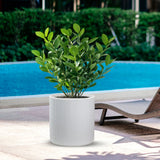 divina garden vaso in resina da esterno interno per piante tondo cilindrico di design d 36x35h modigliani bianco ean 8056157808923