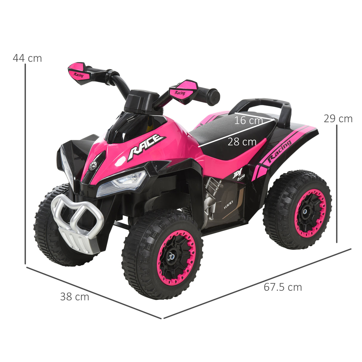 easycomfort area occasioni 2420 easycomfort mini quad per bambini 18 36 mesi a spinta manuale con musiche integrate in pp e metallo 67 5x38x44 cm rosa