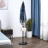 easycomfort easycomfort appendiabiti da terra con 8 ganci struttura in acciaio con base in marmo 35x35x170cm nero