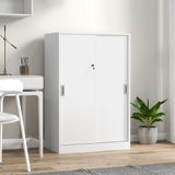 easycomfort easycomfort armadietto da ufficio a 3 ripiani con 2 chiavi di sicurezza in truciolato 80x40x120 cm bianco
