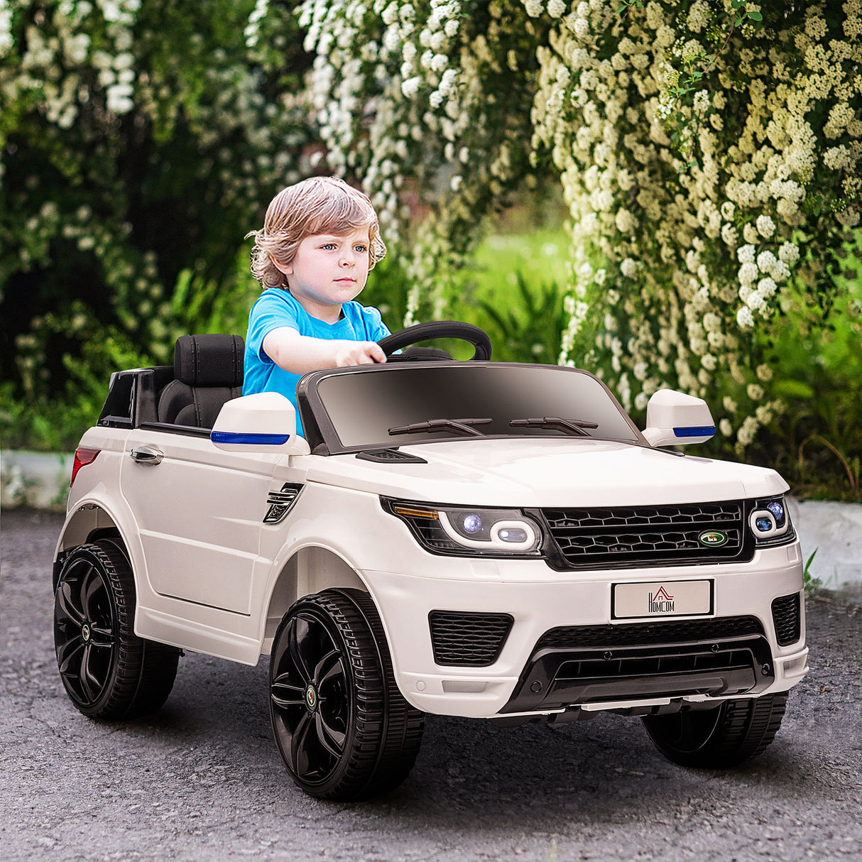 easycomfort easycomfort auto elettrica per bambini 3 6 anni con telecomando macchina con luci led e clacson in pp e metallo 110x68x52 cm bianco