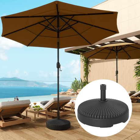 easycomfort easycomfort base per ombrellone 3 m max riempibile con acqua o sabbia in hdpe nero 55x30 cm