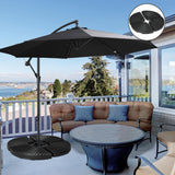 easycomfort easycomfort base per ombrellone a braccio da 4 pezzi in hdpe riempibili con acqua e sabbia 100x8 cm nero