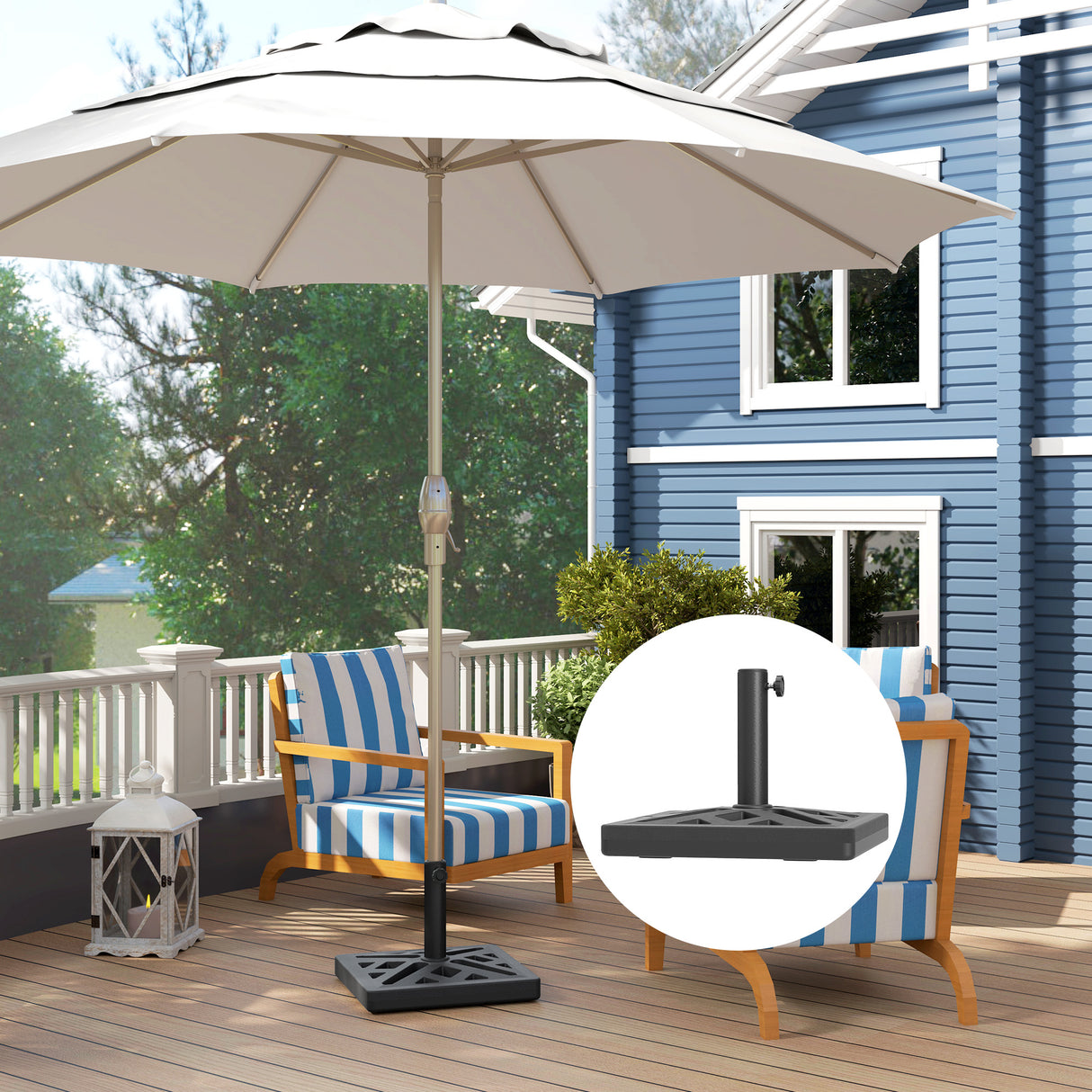 easycomfort easycomfort base per ombrellone da 15kg quadrata per ombrelloni max 2 2 m e pali da 323848 mm nero