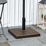 easycomfort easycomfort base per ombrellone di 19kg per pali da 32mm 38mm e 48mm resina e acciaio 51x51x32 cm marrone
