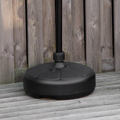 easycomfort easycomfort base per ombrellone rotonda in plastica riempibile con acqua e sabbia per pali da 38 mm 38 cm nero