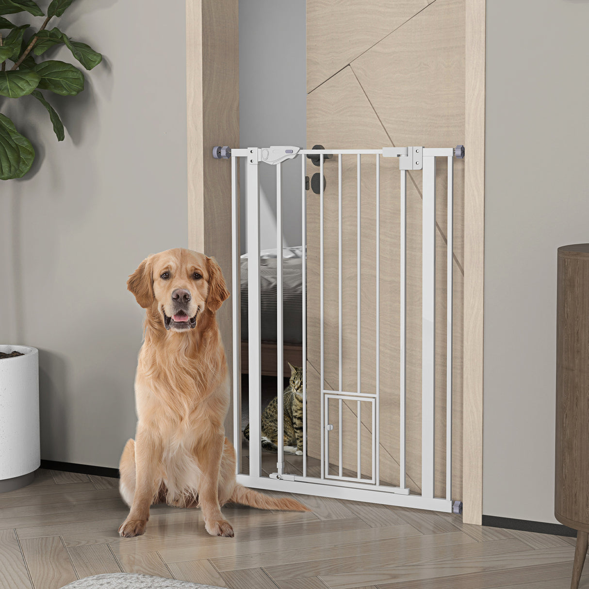 easycomfort easycomfort cancellino per cani regolabile alto con porta piccola e chiusura automatica 74 80x104cm bianco
