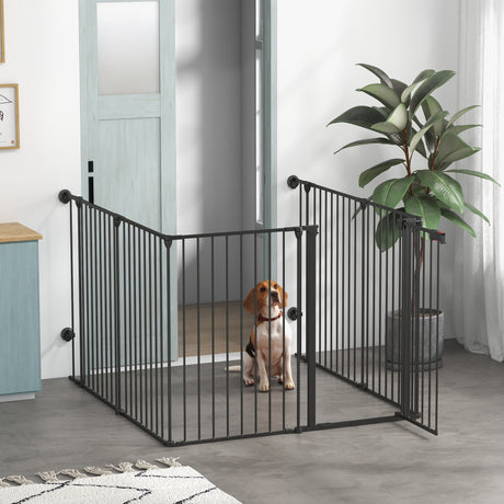 immagine-2-easycomfort-easycomfort-cancellino-per-cani-taglia-media-pieghevole-e-modulabile-in-metallo-e-plastica-123x102x90-cm-nero