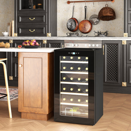 easycomfort easycomfort cantinetta vino frigo per 24 bottiglie capacita 65l controllo temperatura e ripiani estraibili nero