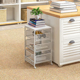 easycomfort easycomfort carrello portaoggetti a 3 livelli in truciolato e acciaio 34x29 5x57 5 cm bianco