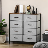 easycomfort easycomfort cassettiera 8 cassetti in tessuto rimovibili in legno e acciaio stile industriale 80x30x81 5cm