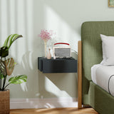easycomfort easycomfort comodino sospeso moderno con cassetto in legno 40x30x15 cm nero
