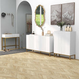 easycomfort easycomfort credenza moderna a 4 ante con chiusura ammortizzata e mensole regolabili 140x40x75cm bianco e oro