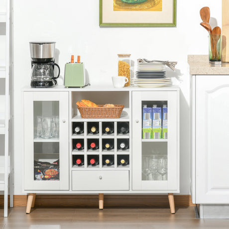 easycomfort easycomfort credenza moderna da cucina con cantinetta vini 12 bottiglie cassetto e armadietti in legno 100x33x80cm bianco