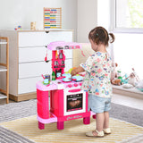 easycomfort easycomfort cucina giocattolo per bambini con 38 accessori inclusi con luci e suoni realistici 78x29x87 cm rosa