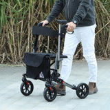 easycomfort easycomfort deambulatore pieghevole in allumino ad altezza regolabile con borsa 64x67x80 92 cm nero e argento