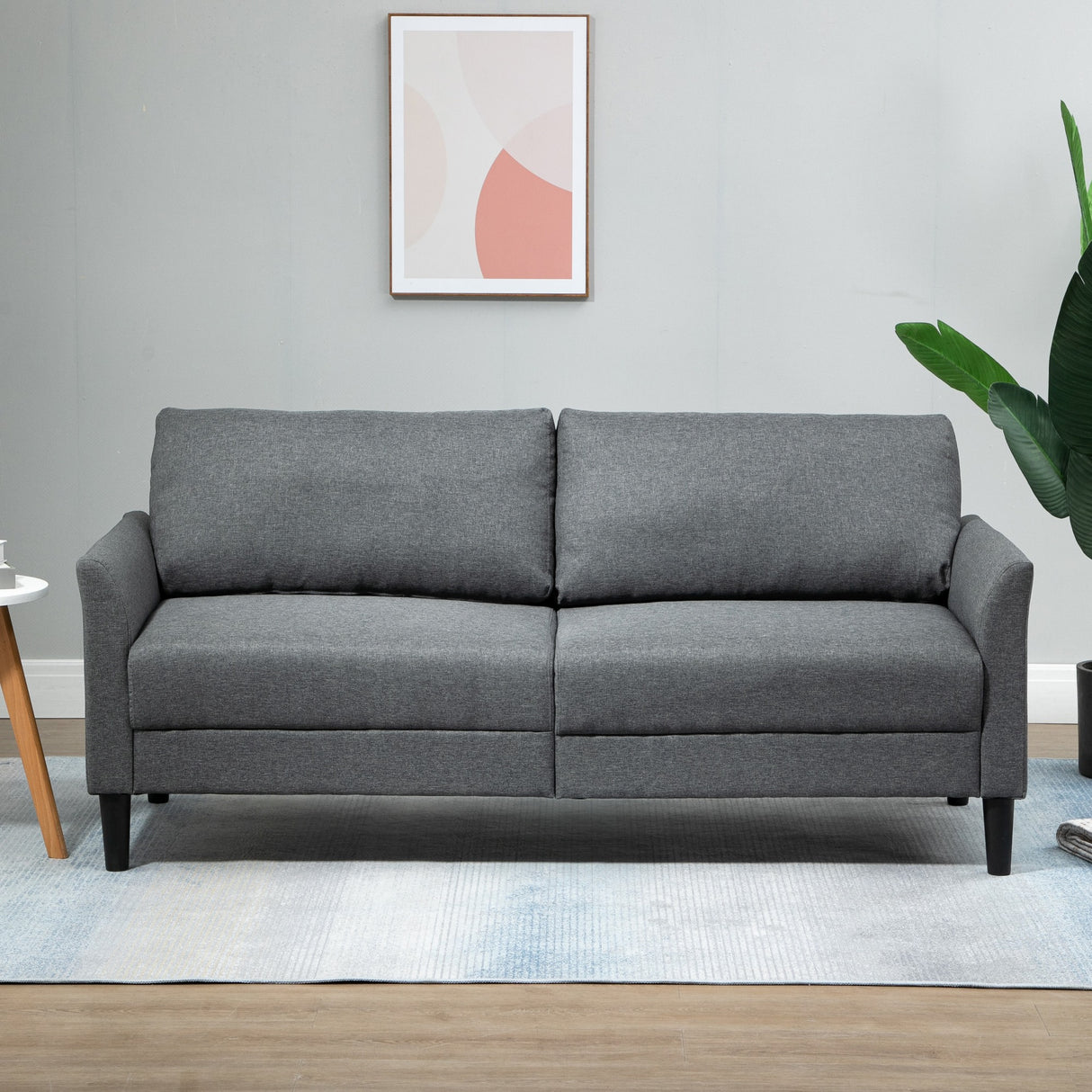 easycomfort easycomfort divano 3 posti economico per casa e ufficio con 4 gambe in metallo divano con braccioli imbottiti tessuto effetto lino grigio