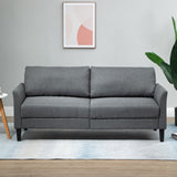 easycomfort easycomfort divano 3 posti economico per casa e ufficio con 4 gambe in metallo divano con braccioli imbottiti tessuto effetto lino grigio