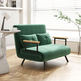 easycomfort easycomfort divano letto 3 in 1 in tessuto effetto velluto con schienale regolabile e 2 cuscini 102x73x81 cm verde