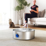 easycomfort easycomfort fontanella per gatto 7l con luce led e tripla filtrazione in acciaio inox 304 30 5x31 2x19 3 cm argento