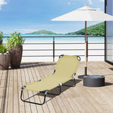 easycomfort easycomfort lettino da giardino con schienale regolabile in 5 posizioni in acciaio e tessuto oxford 188x56x28 cm beige