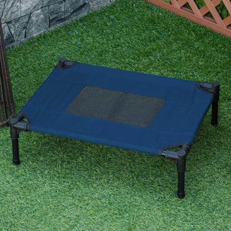 easycomfort easycomfort lettino per cani rialzato con seduta traspirante in acciaio e tessuto 61x46x18 cm marrone e nero
