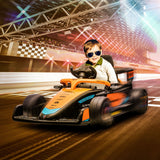 easycomfort easycomfort macchina elettrica per bambini 3 5 con clacson e usb auto licenza mclaren con musica e telecomando 115x67x50cm arancione