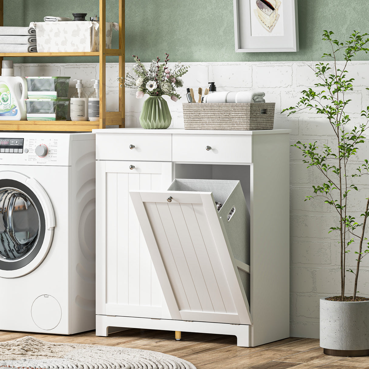 easycomfort easycomfort mobile bagno con 2 ceste portabiancheria rimovibili 2 cassetti e 2 ante a ribalta 78x38x90 cm bianco