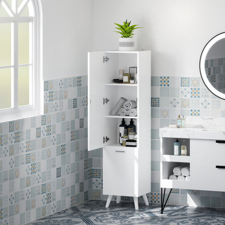 easycomfort easycomfort mobile da bagno con armadietto a 3 ripiani e spazio portaoggetti inferiore in legno 35x31 5x144 cm bianco