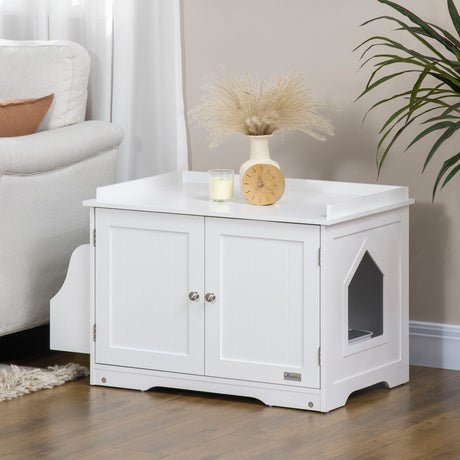 easycomfort easycomfort mobile lettiera per gatti a 2 ante con divisorio interno regolabile 86x48x52 cm bianco