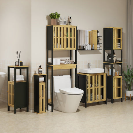 easycomfort easycomfort mobile sopra wc con armadietto 2 ante a doghe e ripiano aperto 60x21 5x172cm colore legno