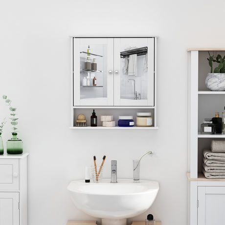 easycomfort easycomfort mobiletto armadietto a muro con specchio da bagno cucina in mdf 56 x 13 x 58cm bianco ean 8054111840576