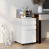 easycomfort easycomfort mobiletto da ufficio a 3 cassetti con barra regolabile e vassoio in acciaio 37x43 5x60 cm bianco