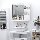 easycomfort easycomfort mobiletto pensile bagno 60 x 10 x 48cm con specchio e 3 ripiani armadietto a parete in mdf bianco ean 8054111841351