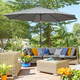 easycomfort easycomfort ombrellone da giardino 3x2 5 m inclinabile con manovella in metallo e poliestere grigio scuro
