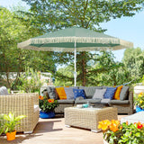 easycomfort easycomfort ombrellone da giardino a manovella inclinabile e palo a 2 sezioni poliestere e metallo 2 6x2 4 m verde