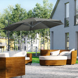 easycomfort easycomfort ombrellone da giardino decentrato 3x2 5 m girevole a 360 con angolazione regolabile grigio