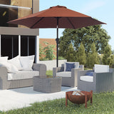 easycomfort easycomfort ombrellone da giardino inclinabile con manovella in alluminio metallo e poliestere 260x235 cm nero e caffe