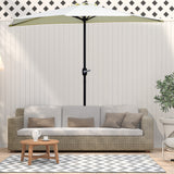 easycomfort easycomfort ombrellone da terrazza a mezzaluna con apertura a manovella e palo a 2 sezioni 2 6x1 35 m beige