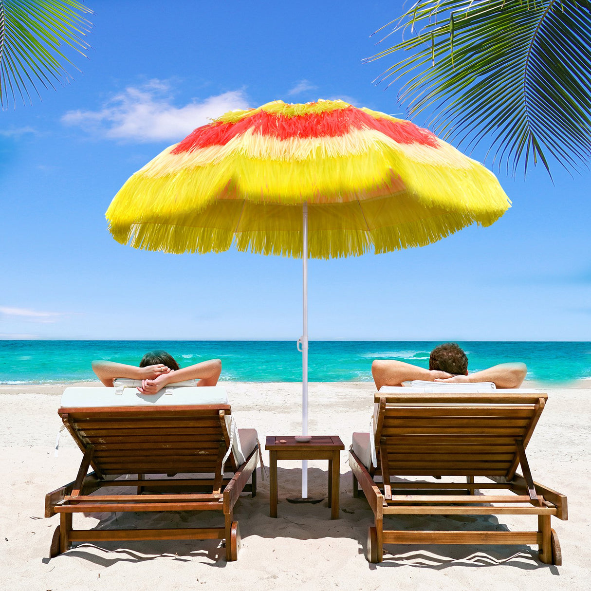 easycomfort easycomfort ombrellone hawaiano portatile tettuccio 160cm impermeabile altezza fino 180cm