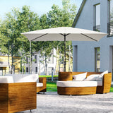 easycomfort easycomfort ombrellone rettangolare 2x3 m pieghevole e regolabile con manovella in alluminio e poliestere bianco crema