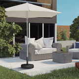 easycomfort easycomfort outusnny base per ombrellone da 18 kg con manovella girevole in acciaio hdpe e cemento 45x36 cm nero