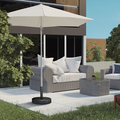 easycomfort easycomfort outusnny base per ombrellone da 18 kg con manovella girevole in acciaio hdpe e cemento 45x36 cm nero