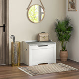easycomfort easycomfort panca contenitore da 103l multifunzione in legno con cuscino in tessuto 75x40x56cm bianco