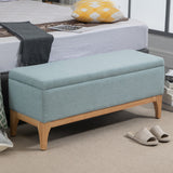 easycomfort easycomfort panca imbottita contenitore in tessuto con design scandinavo 110x39x45acm azzurro