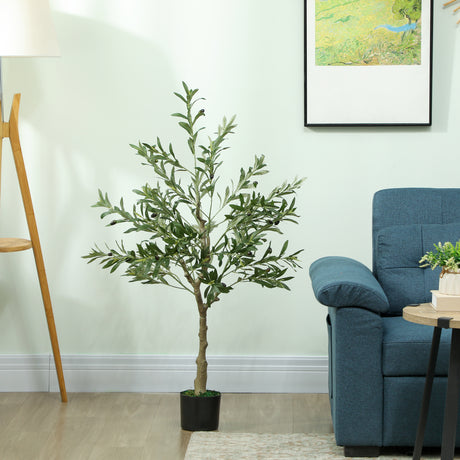 easycomfort easycomfort pianta artificiale di olivo alta 120 cm albero finto con 450 foglie e 20 olive vaso incluso